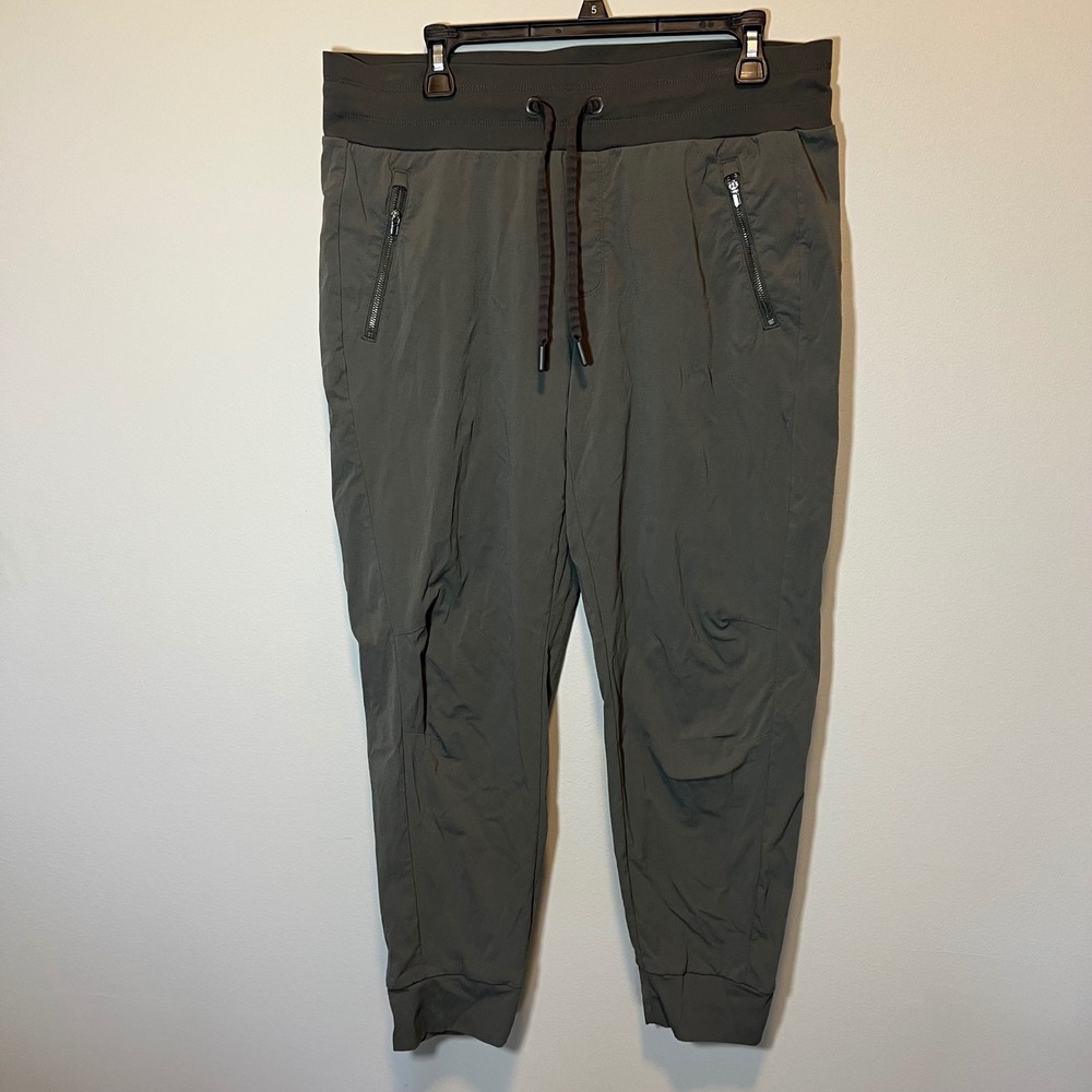 Athleta Trekkie North Joggers Olive Green Ripstop Hiking Pants Women's 12